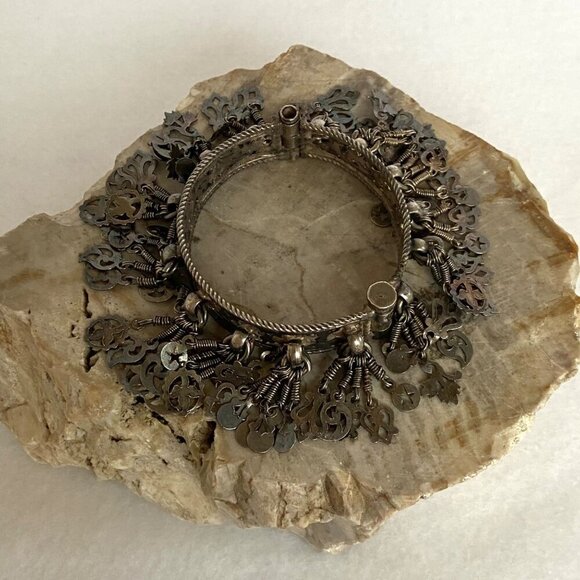 VTG Sterling Silver 925 XXS Cha Cha Hinged Pin Closure Round Bangle Bracelet - Picture 13 of 16